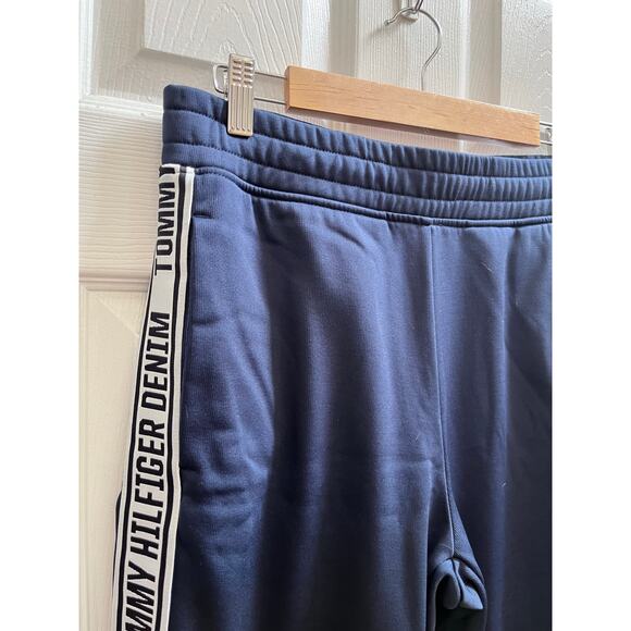 Tommy Hilfiger Blue Logo Tape Microfleece Track Pants Size Small Streetwear - Picture 4 of 11